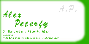 alex peterfy business card